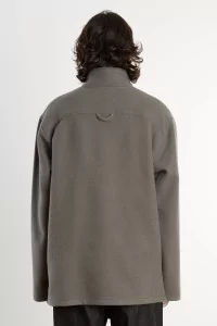 RIER Natural Wool Polo Fleece – Zinc | Centre Commercial