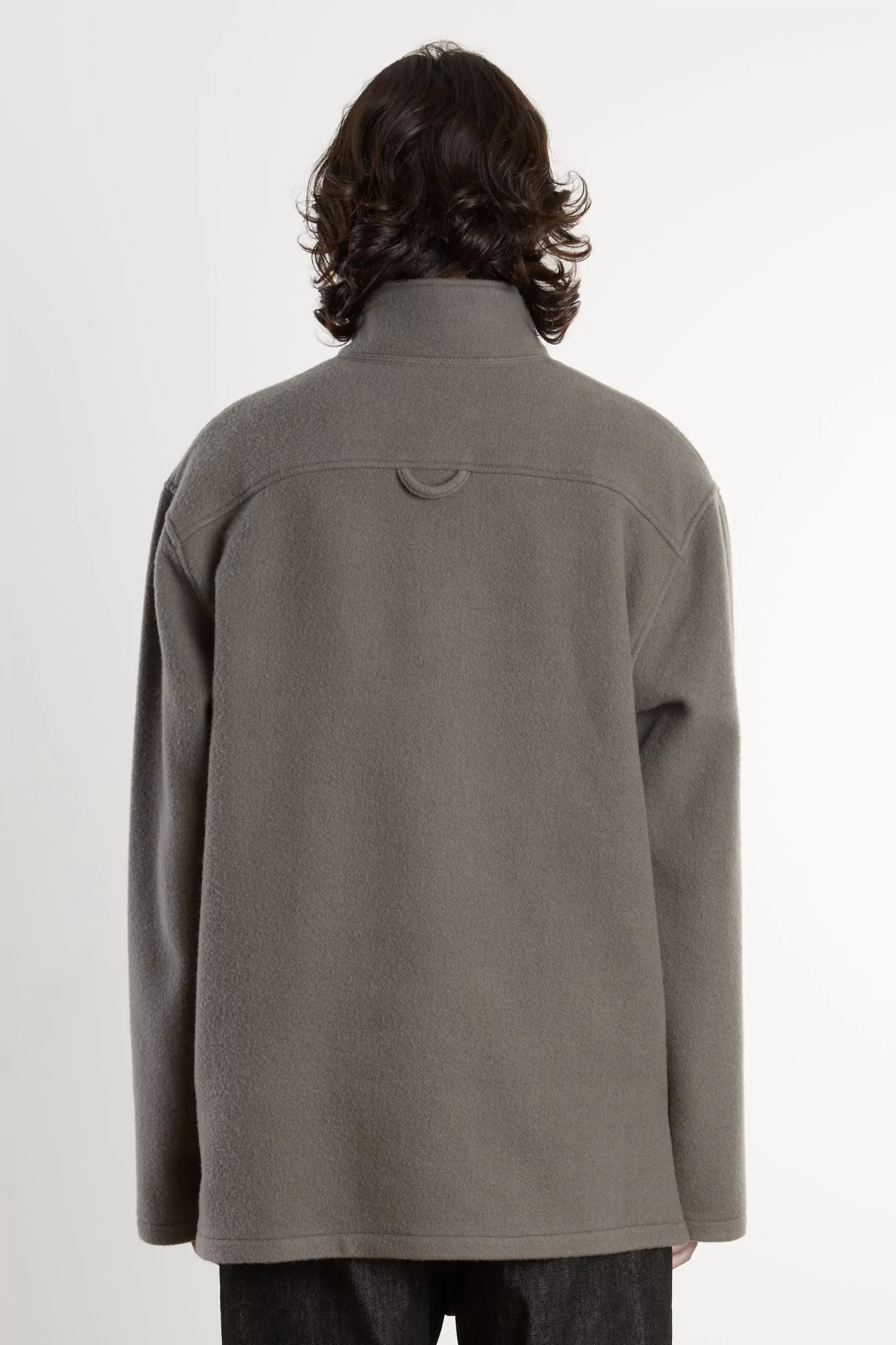 RIER Natural Wool Polo Fleece – Zinc | Centre Commercial