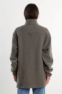 RIER Natural Wool Polo Fleece – Zinc | Centre Commercial