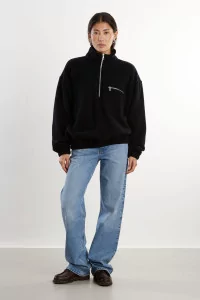 RIER Natural Wool Fleece Pullover – Black | Centre Commercial