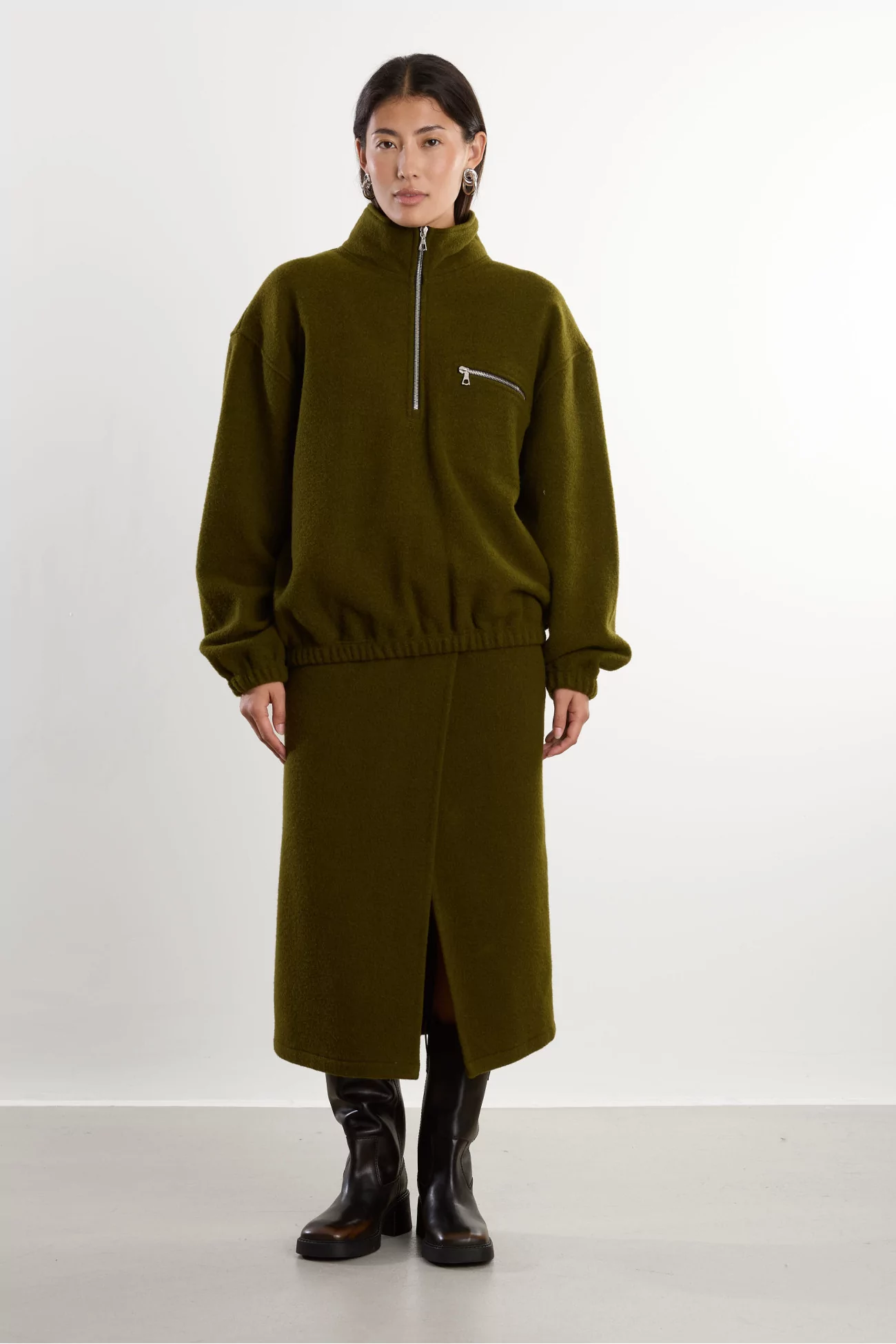 RIER Natural Wool Fleece Pullover – Soil | Centre Commercial