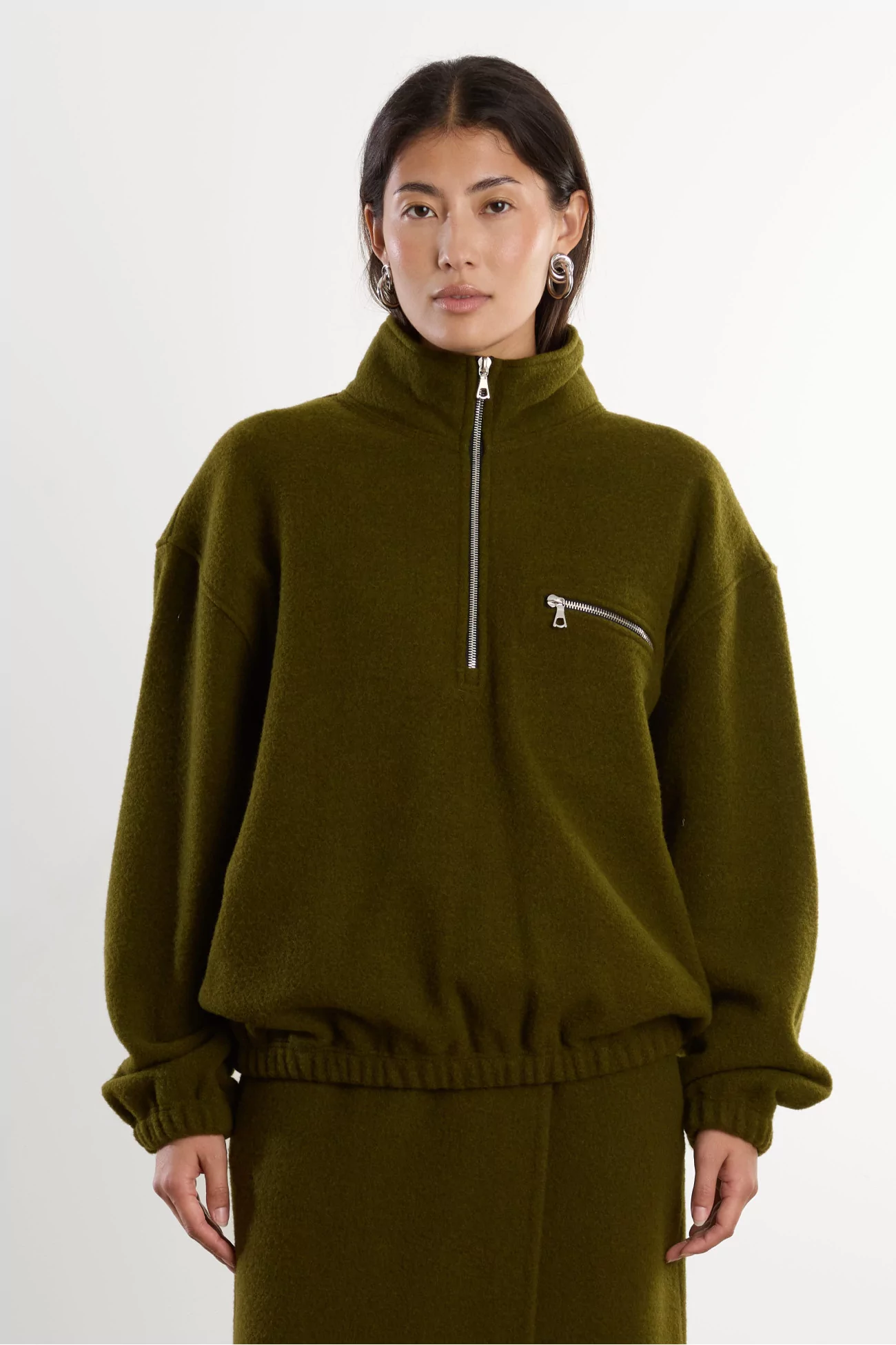 RIER Natural Wool Fleece Pullover – Soil | Centre Commercial