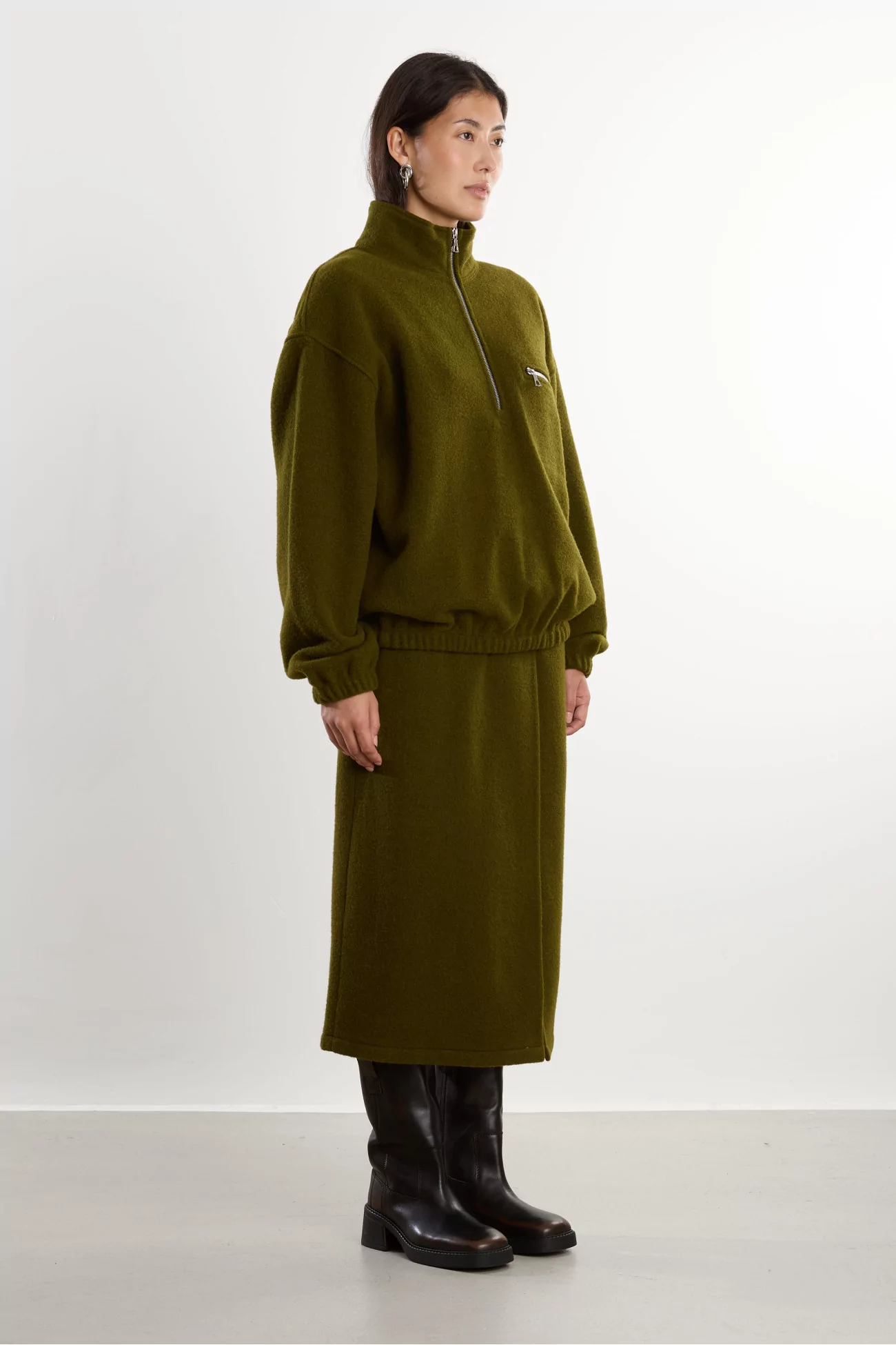 RIER Natural Wool Fleece Pullover – Soil | Centre Commercial
