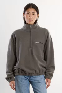 Pull Fleece Homme Laine Naturelle RIER – Zinc | Centre Commercial