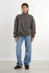 Pull Fleece Homme Laine Naturelle RIER – Zinc | Centre Commercial