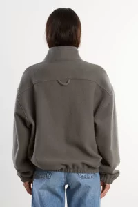 Pull Fleece Homme Laine Naturelle RIER – Zinc | Centre Commercial