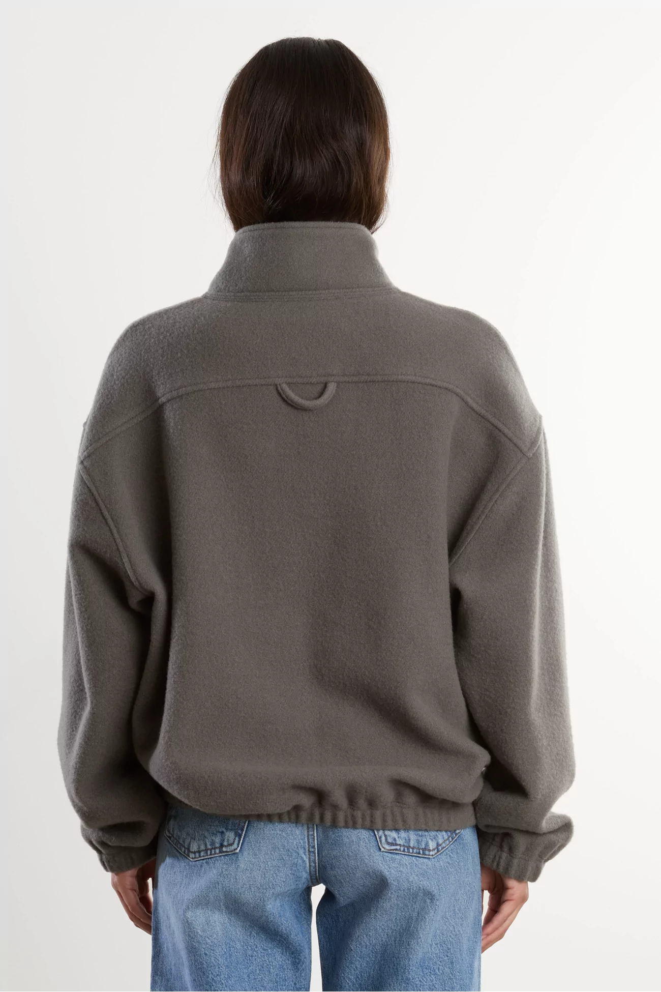 RIER Natural Wool Fleece Pullover – Zinc | Centre Commercial