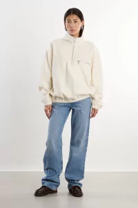 RIER Natural Wool Fleece Pullover – White | Centre Commercial
