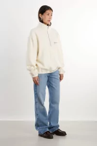 Pull Fleece Homme Laine Naturelle RIER – White | Centre Commercial