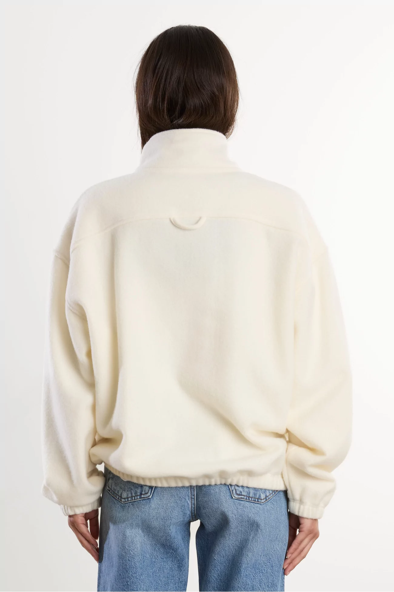 Pull Fleece Homme Laine Naturelle RIER – White | Centre Commercial