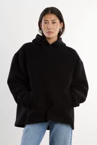 RIER Natural Wool Fleece Hoodie – Black | Centre Commercial