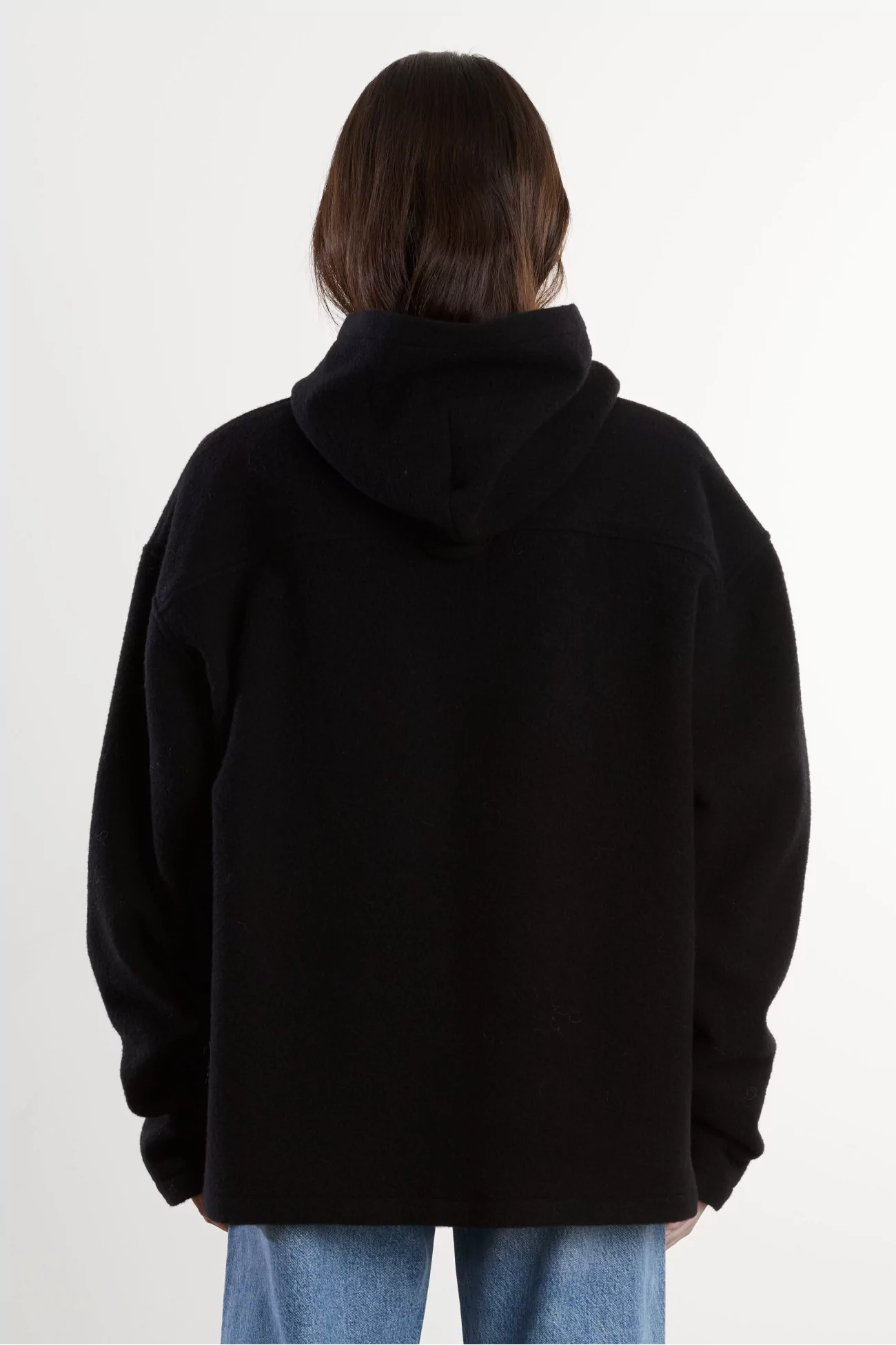Hoodie Fleece Homme Laine Naturelle RIER – Noir | Centre Commercial