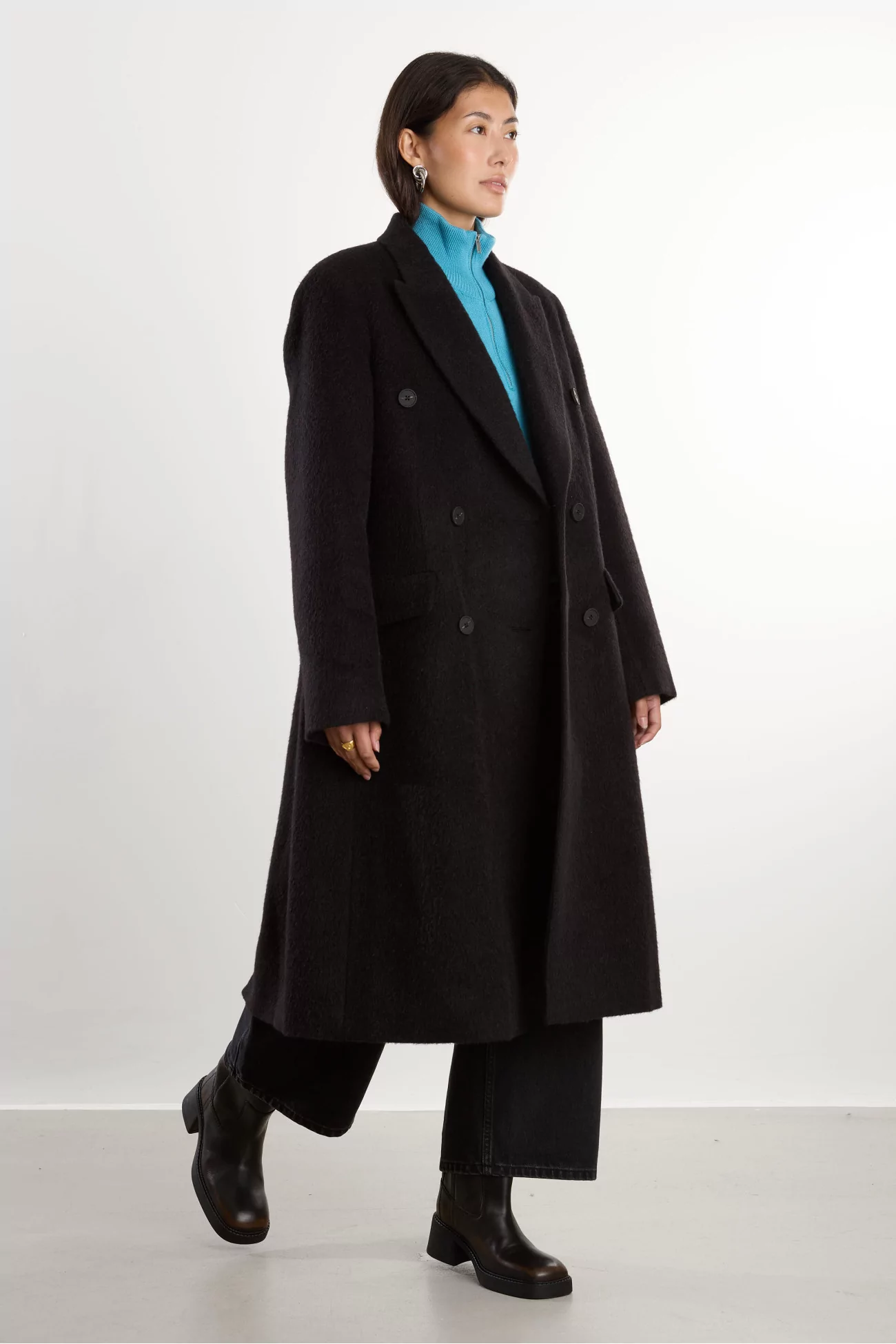 Aber Double-Breasted Wool Coat Studio Nicholson – Cola | Centre Commercial
