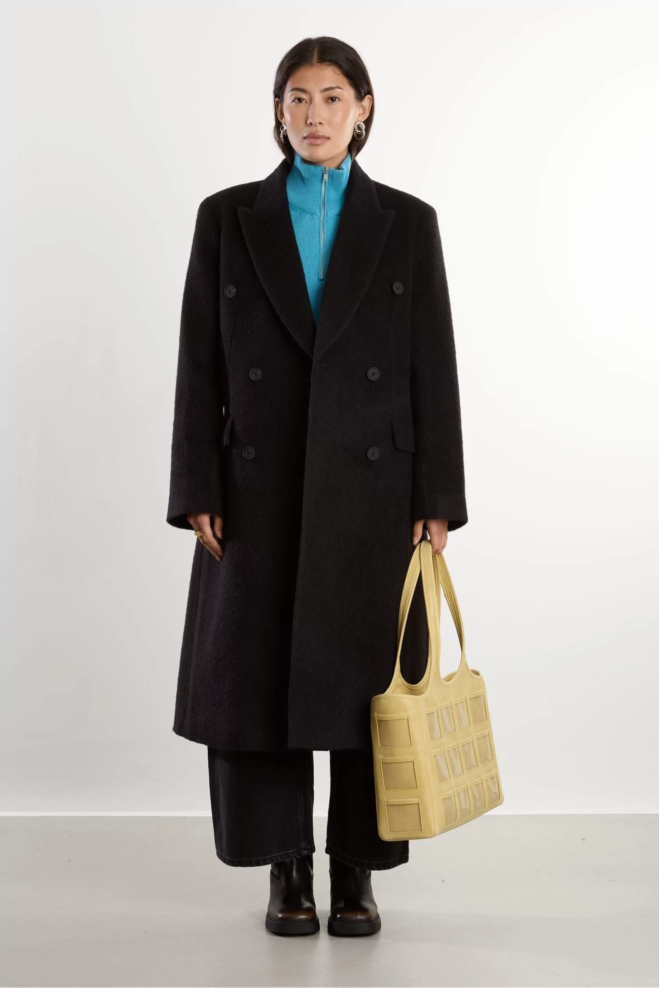 Aber Double-Breasted Wool Coat Studio Nicholson – Cola | Centre Commercial