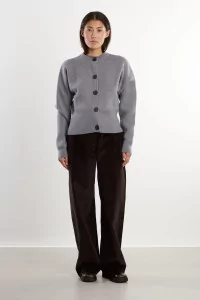 Milano Cardigan Merino Wool – Gris Chiné | Centre Commercial