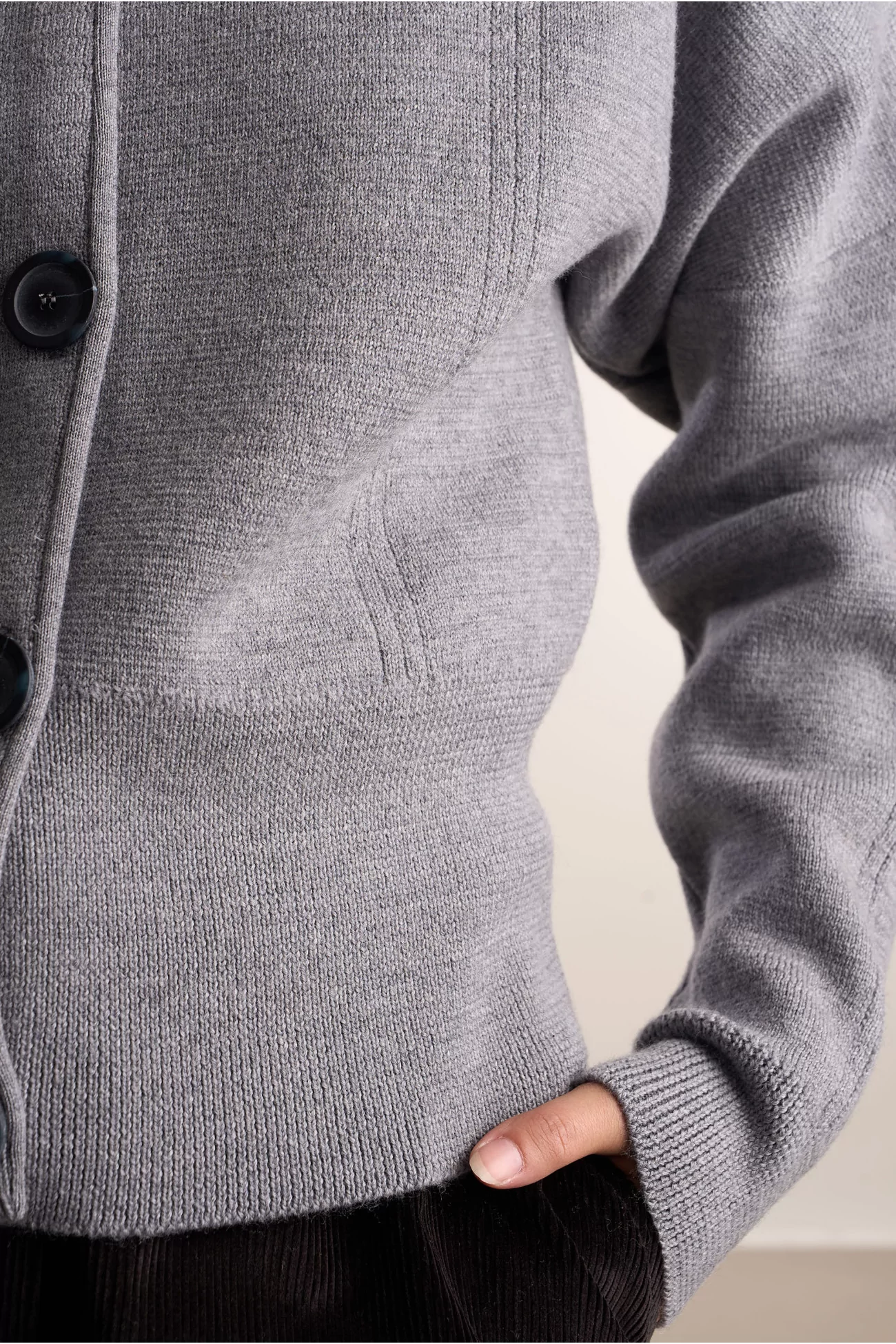 Cardigan Milano Laine Mérinos – Gris Chiné | Centre Commercial