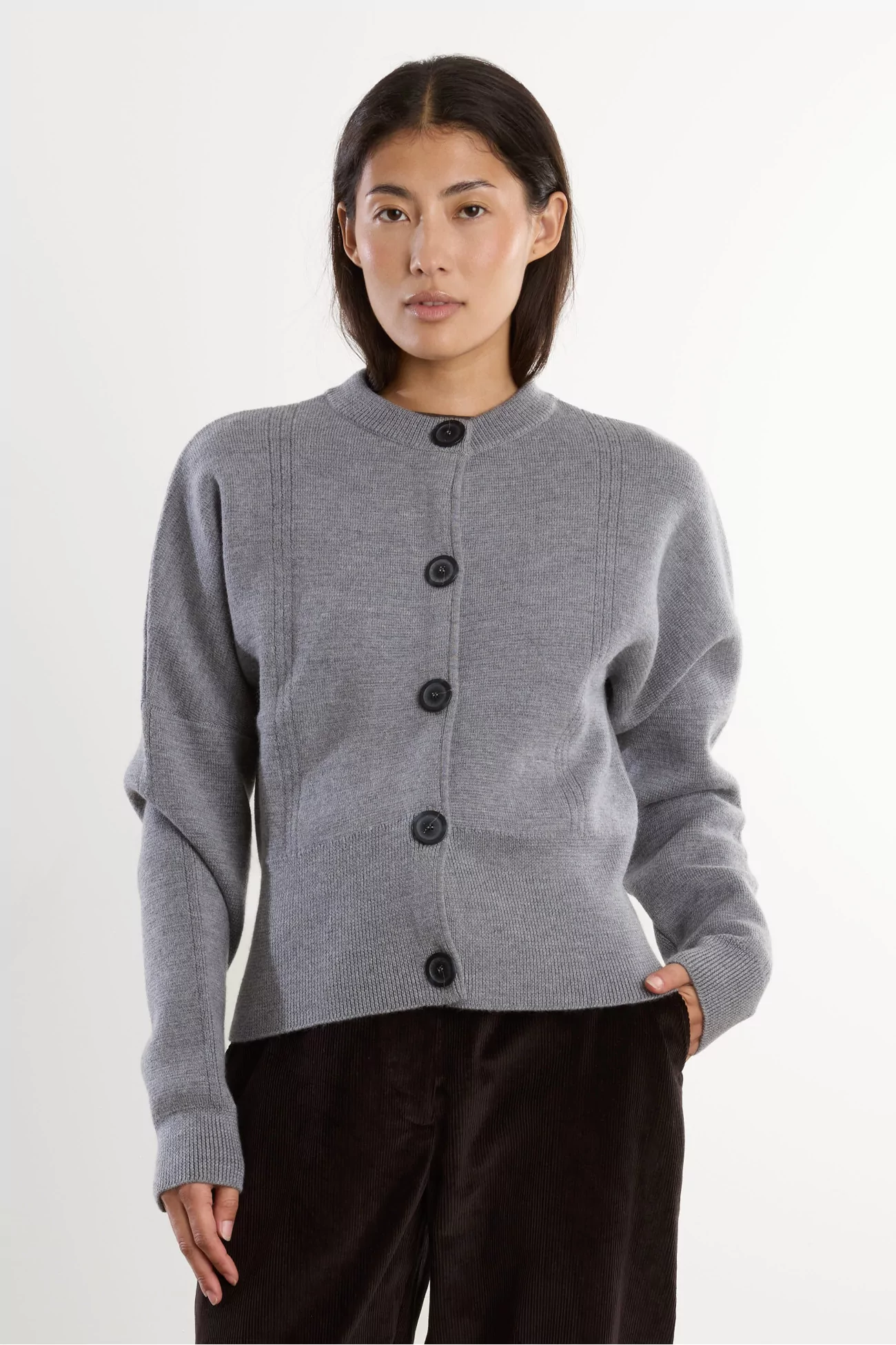 Cardigan Milano Laine Mérinos – Gris Chiné | Centre Commercial