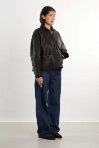 Flying Leather Jacket – Liquorice | Centre Commercial