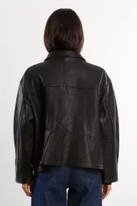 Flying Leather Jacket – Liquorice | Centre Commercial