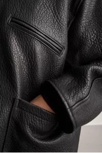 Flying Leather Jacket – Liquorice | Centre Commercial