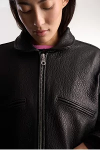 Flying Leather Jacket – Liquorice | Centre Commercial