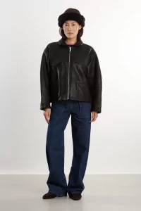 Flying Leather Jacket – Liquorice | Centre Commercial