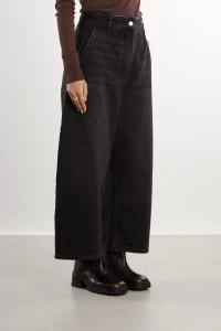 Chalco Wide Leg Denim Pant – Washed Black | Centre Commercial