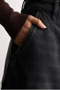Chalco Wide Leg Denim Pant – Washed Black | Centre Commercial