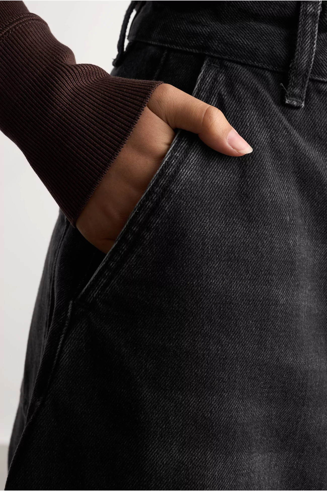 Chalco Wide Leg Denim Pant – Washed Black | Centre Commercial