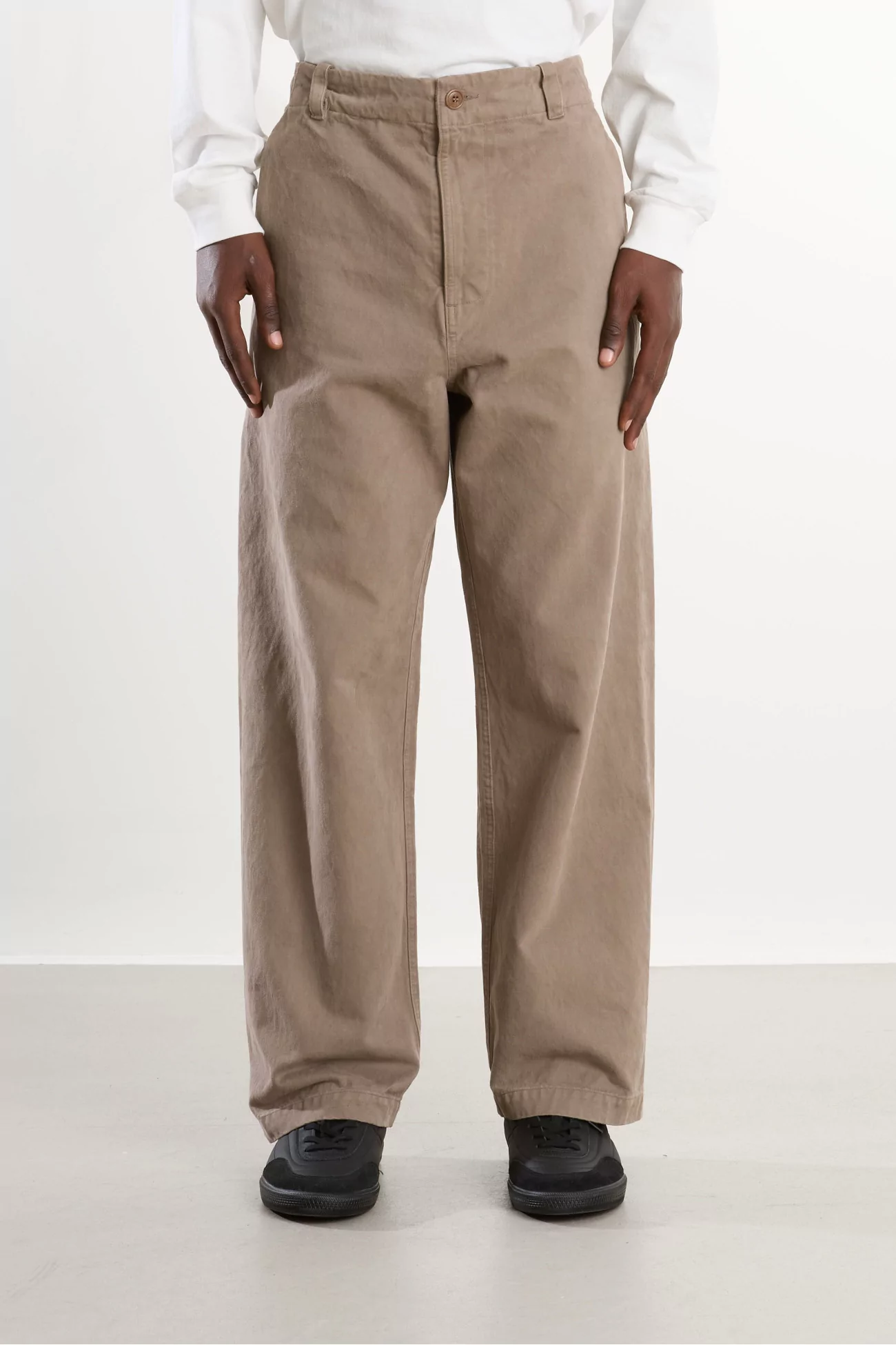 Wide-Leg Cotton Arpenteur Lux P Pants – Warm Grey | Centre Commercial