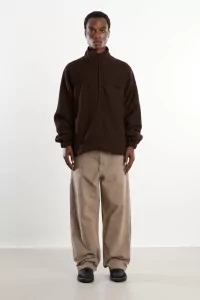 Wide-Leg Cotton Arpenteur Lux P Pants – Warm Grey | Centre Commercial