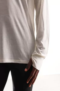 T-shirt Running Manches Longues Laine Mérinos Frank – Natural | Centre Commercial