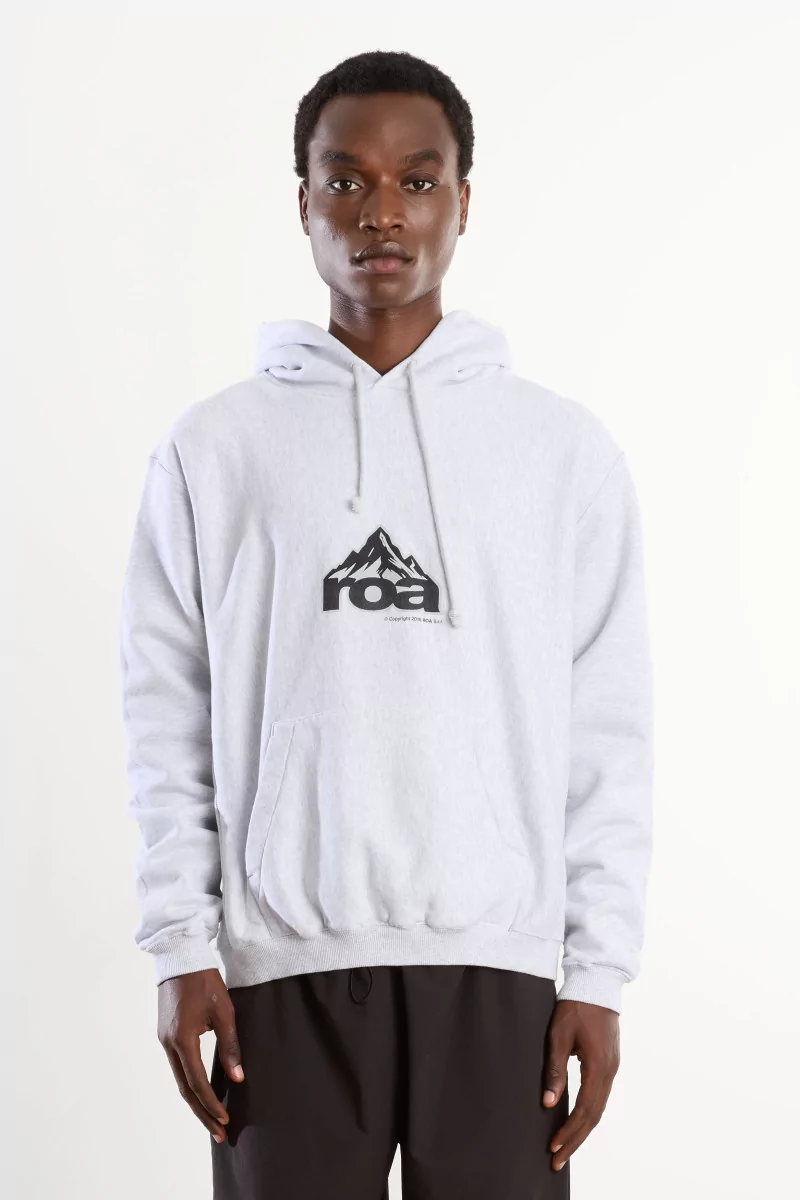 Organic Cotton ROA Mountain Logo Hoodie – Light Grey | Centre Commercial