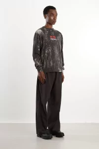 T-shirt Manches Longues Coton Bio ROA Fuzzy Print – Fuzzy Brown | Centre Commercial