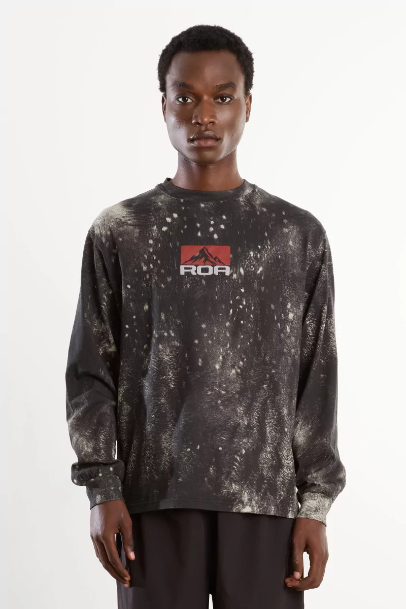 Organic Cotton ROA Fuzzy Print Long Sleeve – Fuzzy Brown | Centre Commercial