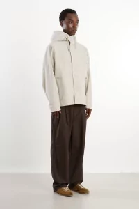Blouson à capuche nylon Homme Taupe – Still By Hand
