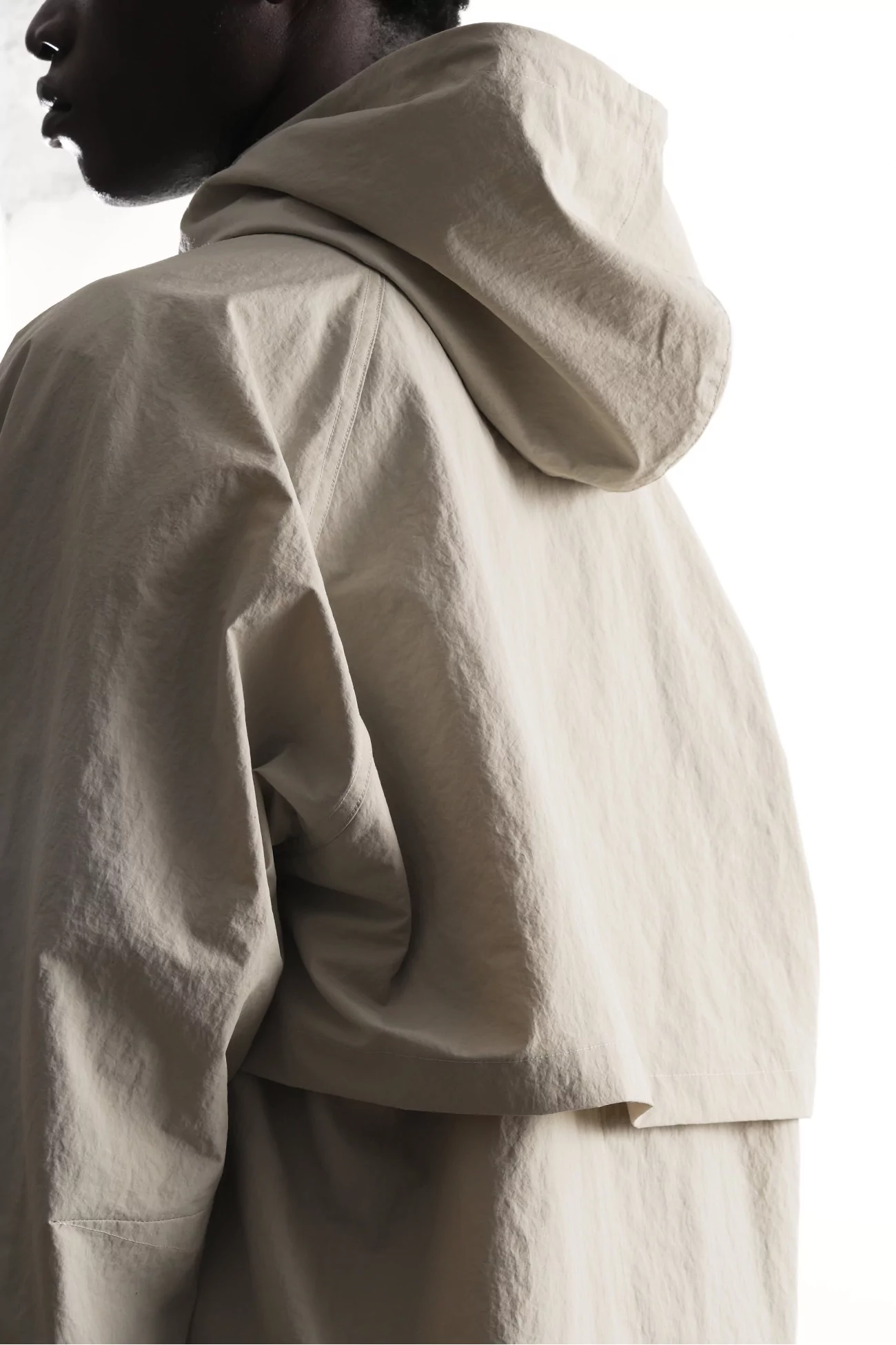 Nylon Hooded Blouson Men Taupe – Still By Hand