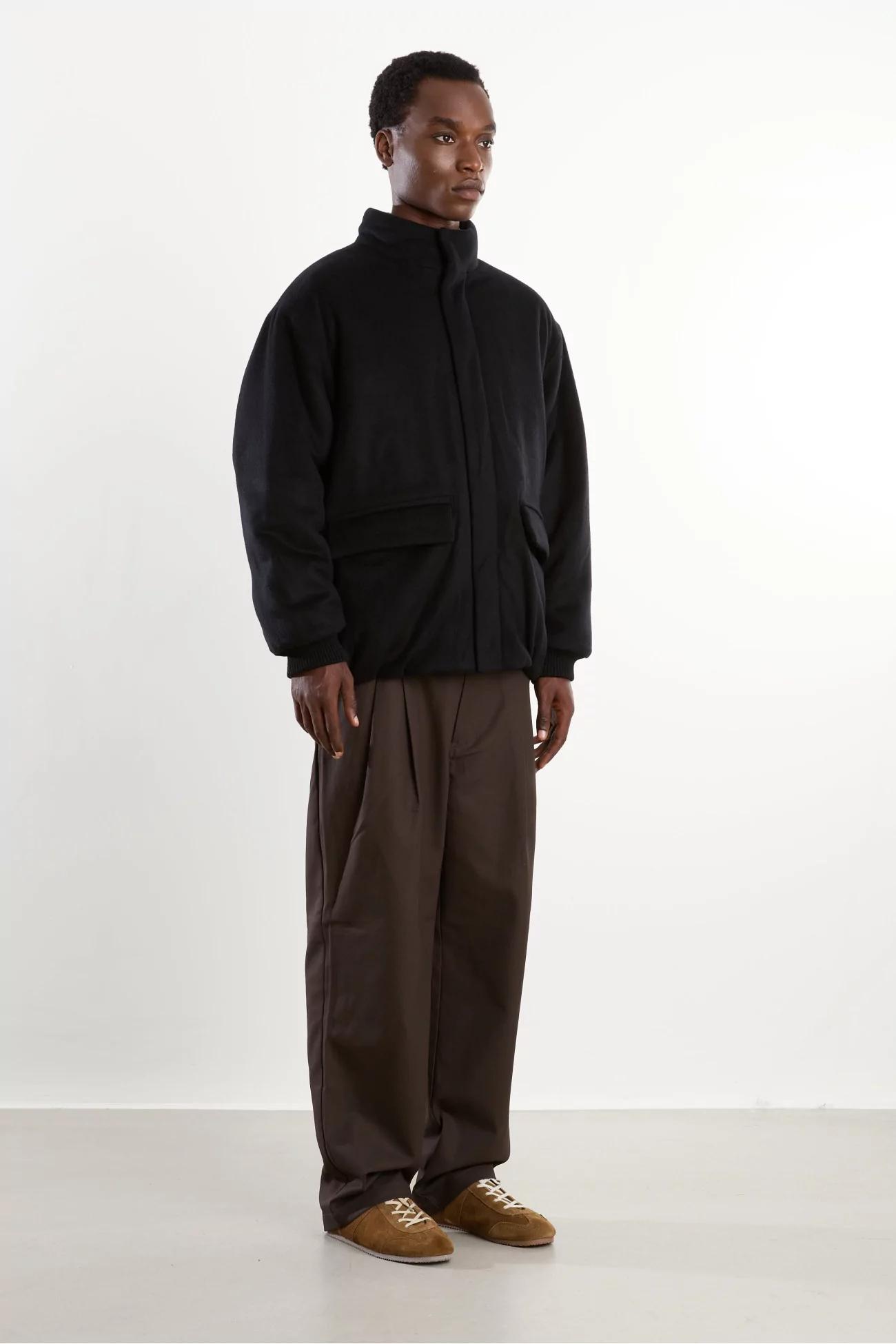 Blouson laine matelassé Homme Black – Still By Hand