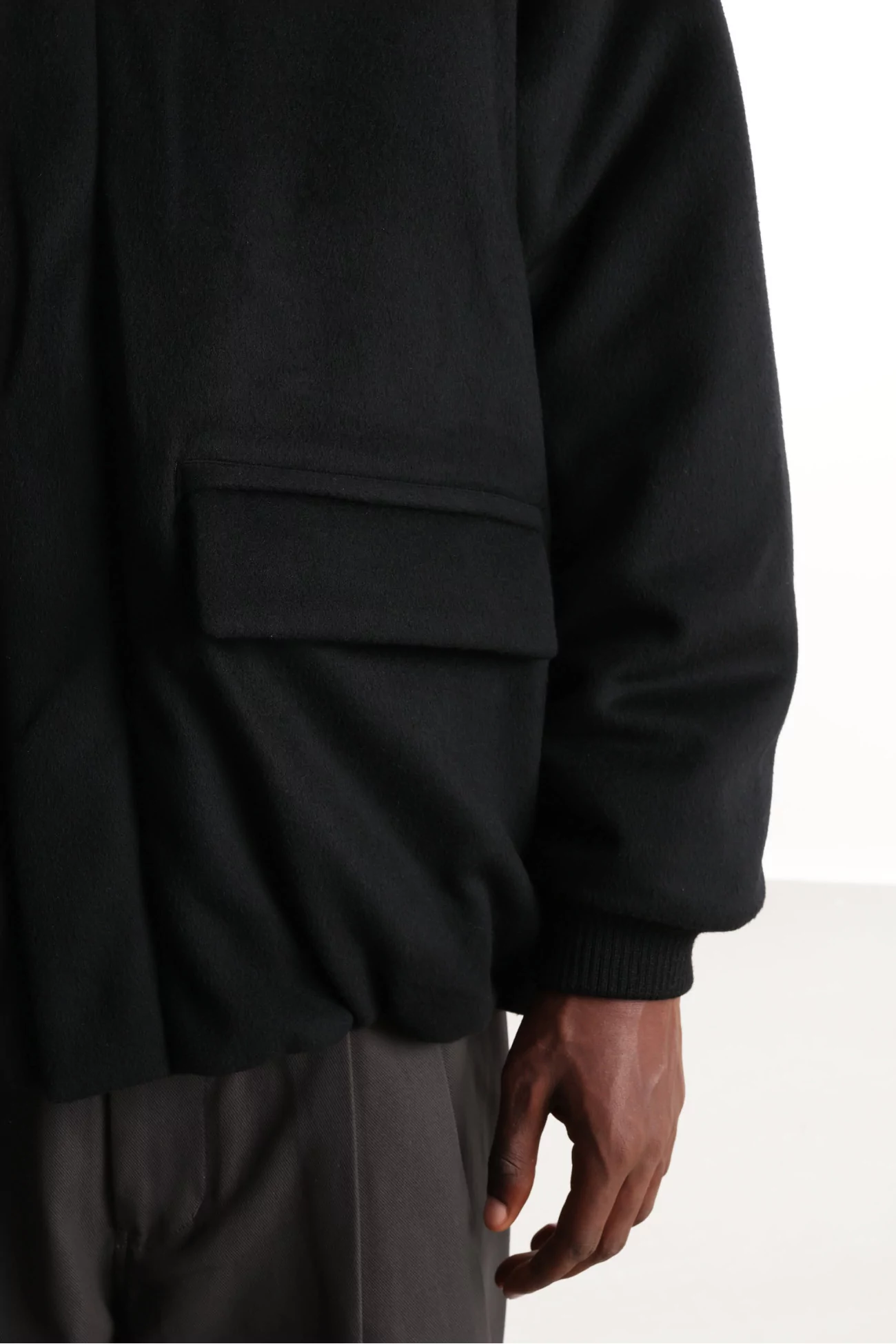 Blouson laine matelassé Homme Black – Still By Hand