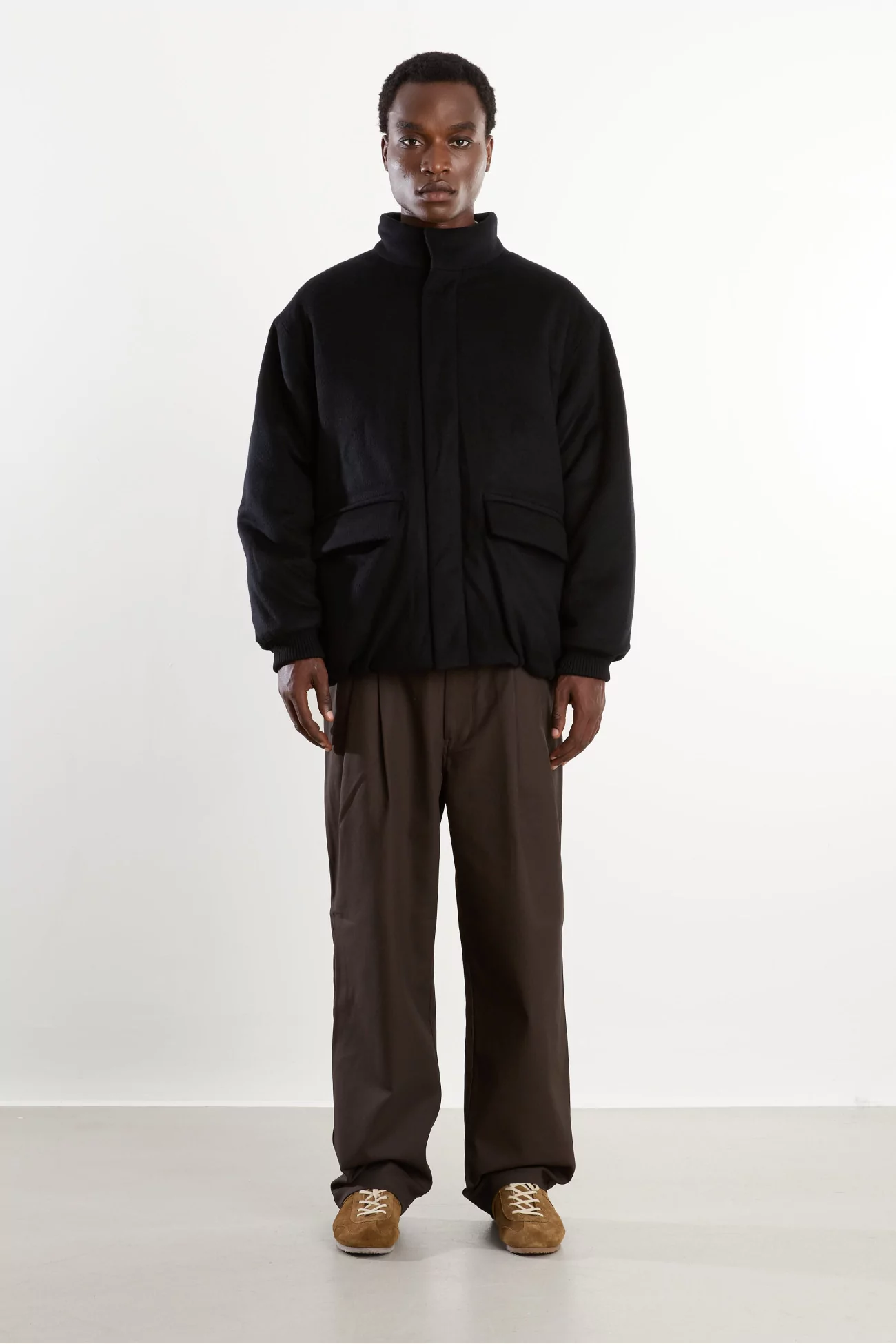Blouson laine matelassé Homme Black – Still By Hand