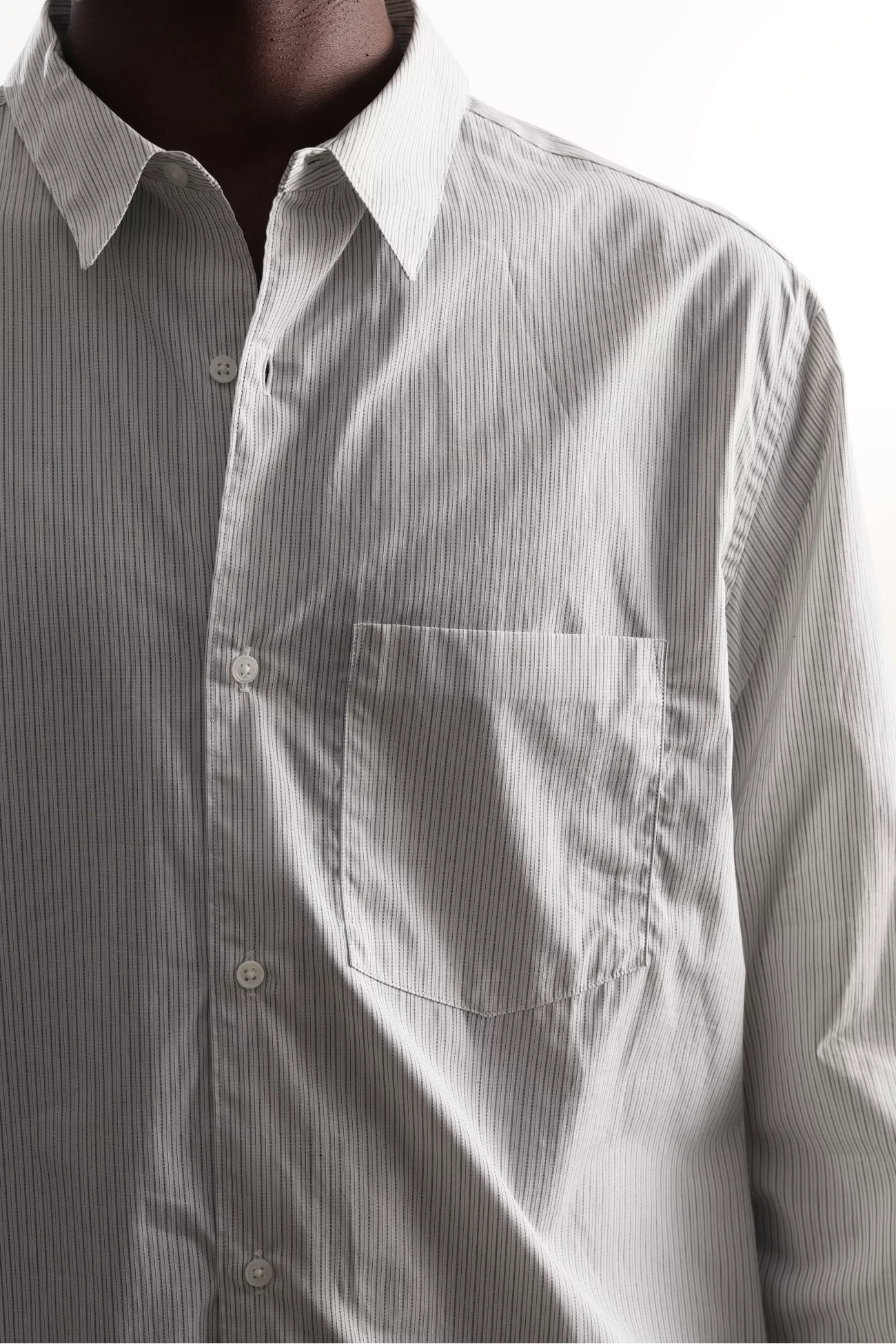 Chemise coton rayé Homme White Stripe – Still By Hand