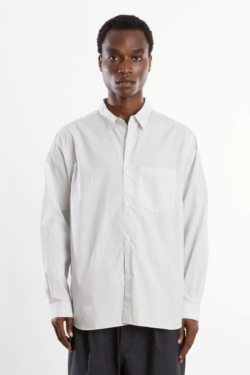 Yarn-Dyed Cotton Shirt Men White Stripe – Still By Hand