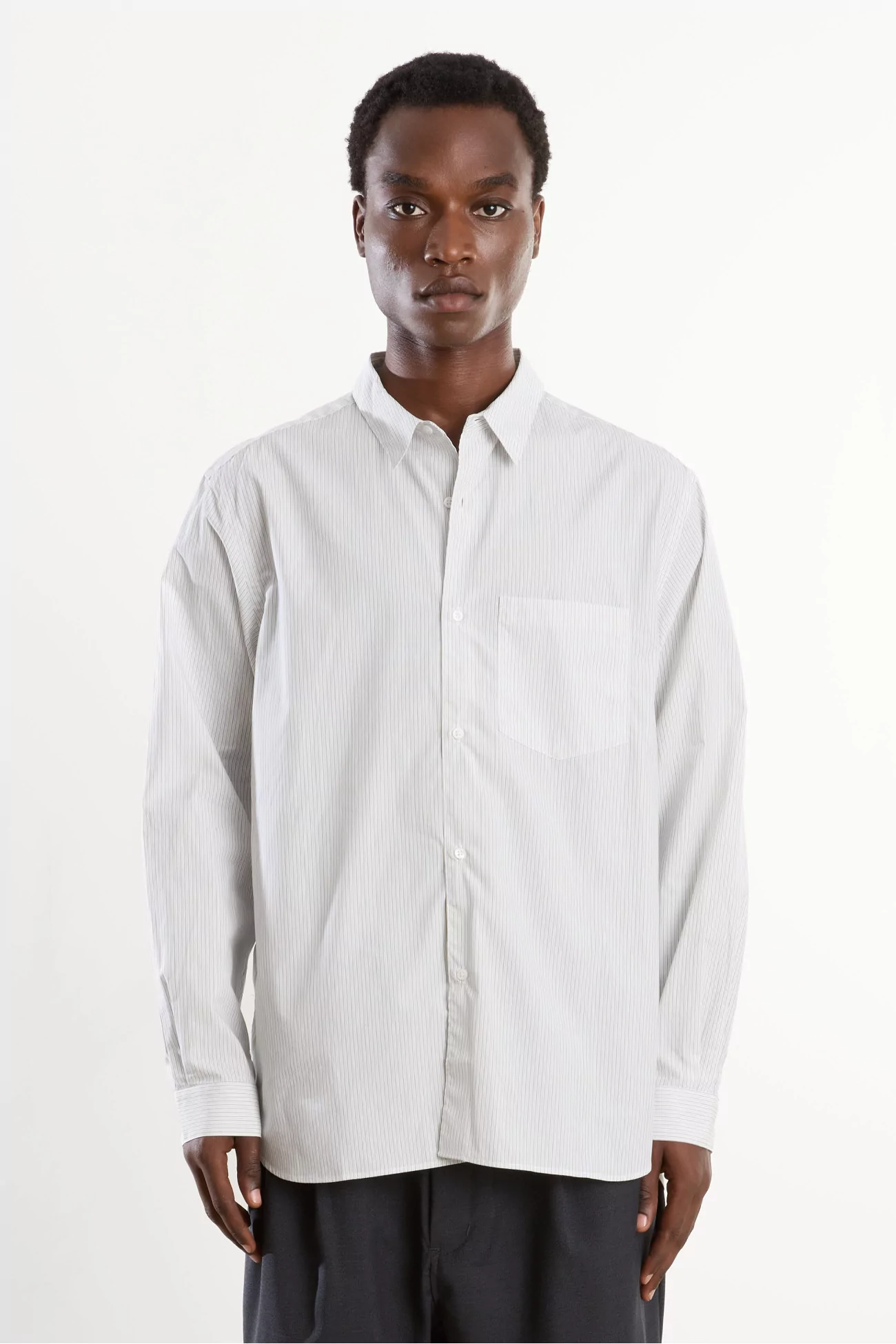 Yarn-Dyed Cotton Shirt Men White Stripe – Still By Hand