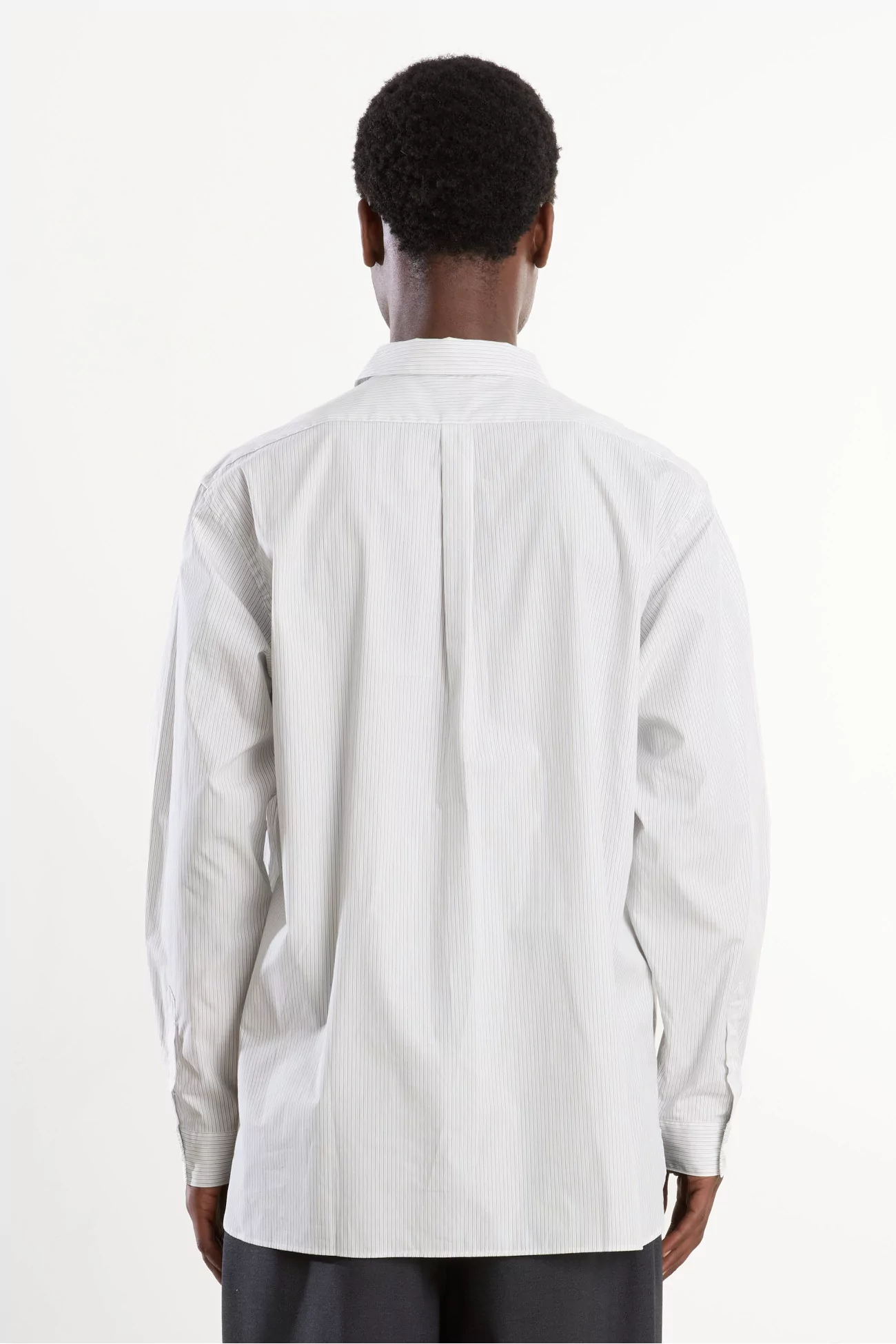 Chemise coton rayé Homme White Stripe – Still By Hand