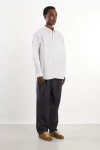 Chemise coton rayé Homme White Stripe – Still By Hand