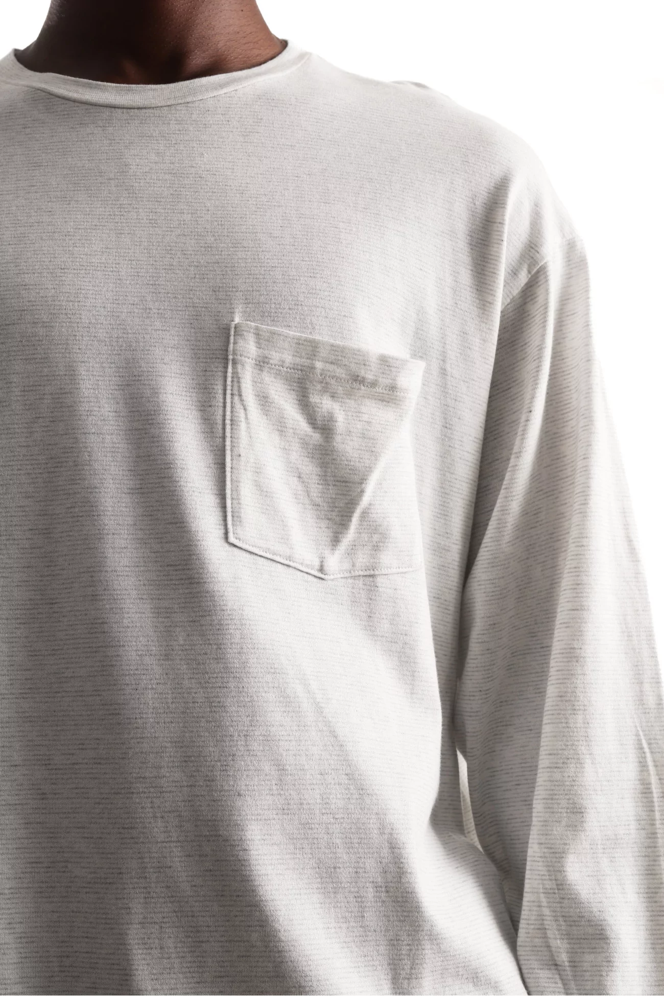 Cotton Long Sleeve Top Men Light Grey – Still By Hand