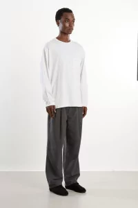 Cotton Long Sleeve Top Men Light Grey – Still By Hand