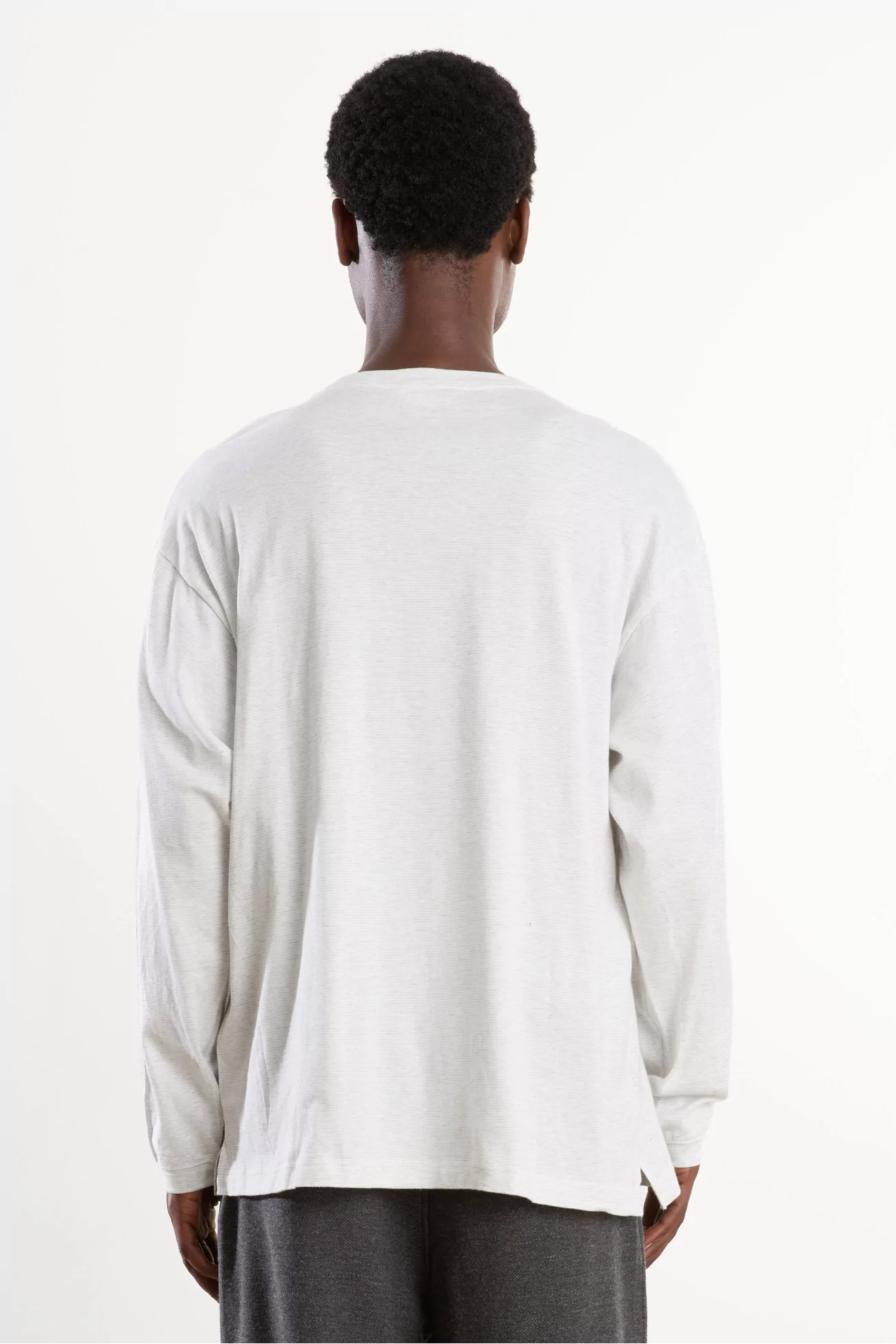 Cotton Long Sleeve Top Men Light Grey – Still By Hand