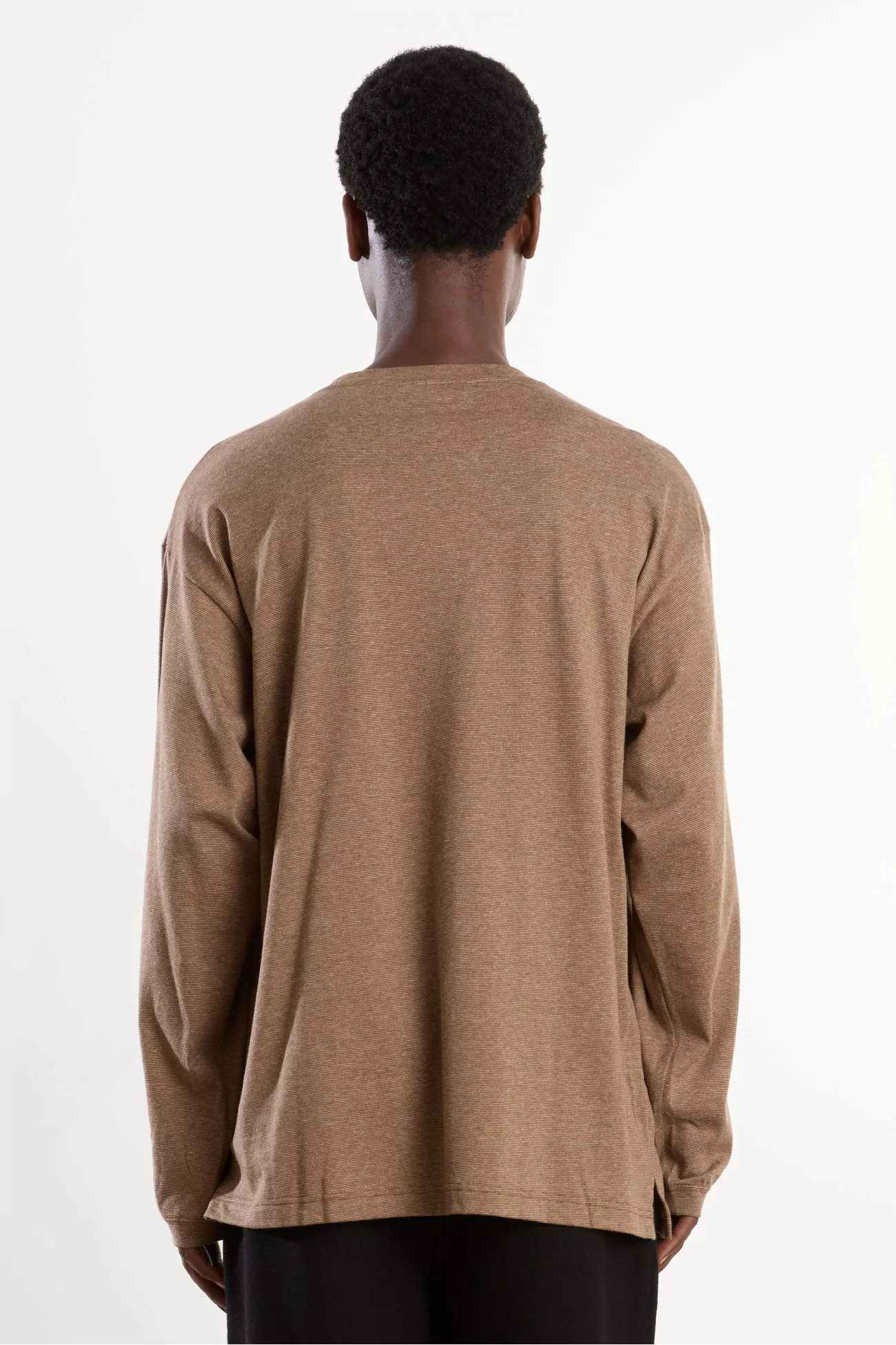 Cotton Long Sleeve Top Men Mocha – Still By Hand