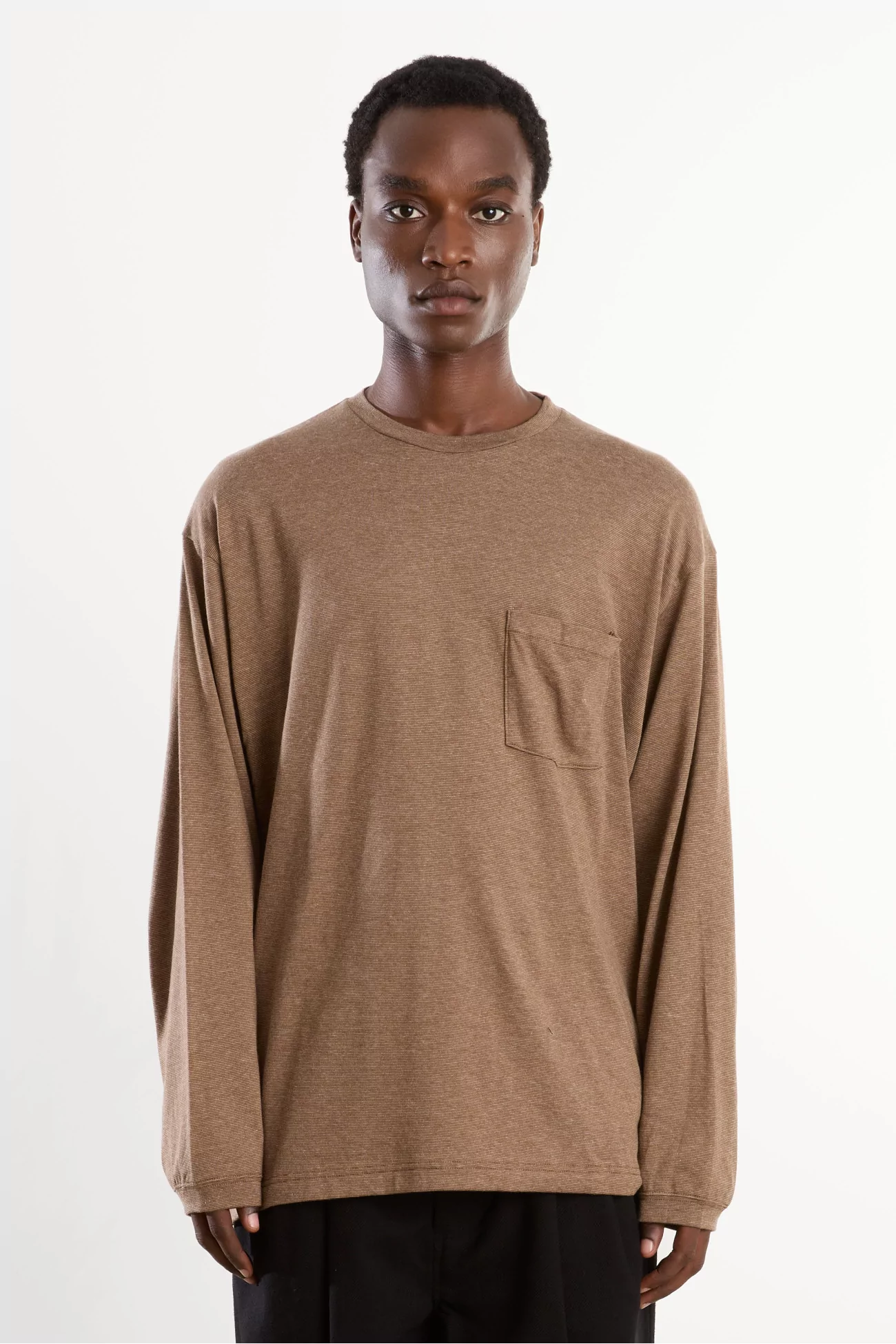Cotton Long Sleeve Top Men Mocha – Still By Hand